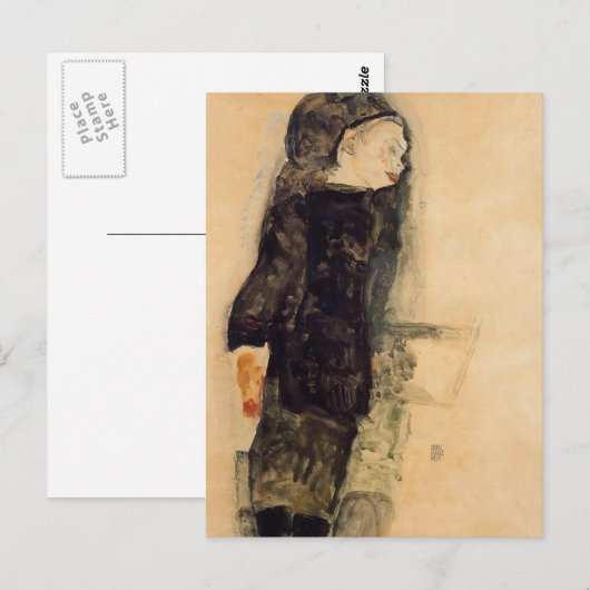 Egon Schiele - Child in Black Briefkaart (Voorkant / Achterkant)