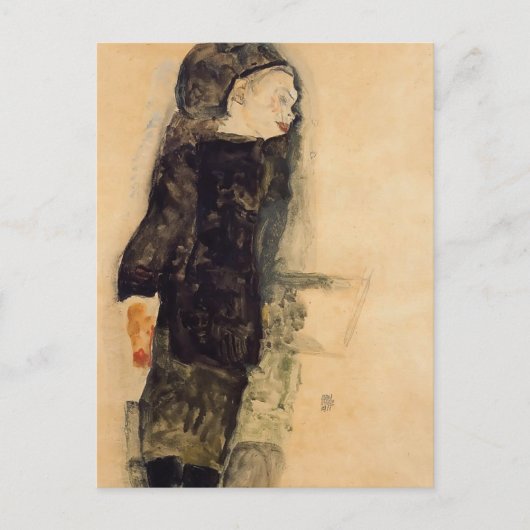 Egon Schiele - Child in Black Briefkaart (Voorkant)
