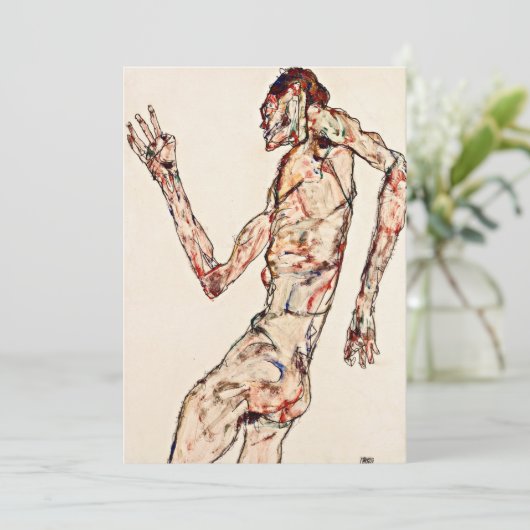 Egon Schiele - De danser Aankondiging (Staand voorkant)