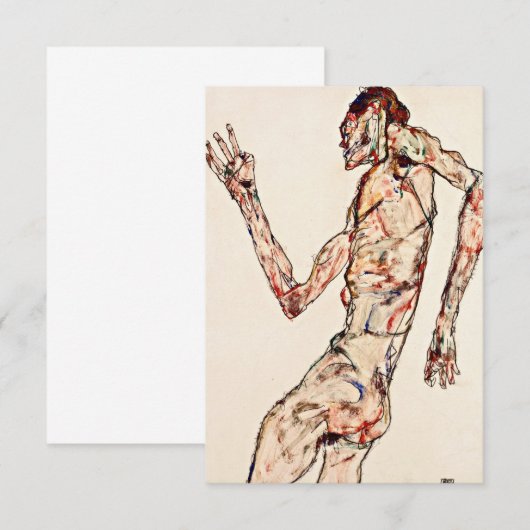 Egon Schiele - De danser Informatiekaartje (Voorkant / Achterkant)