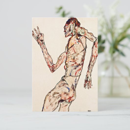Egon Schiele - De danser Informatiekaartje (Staand voorkant)