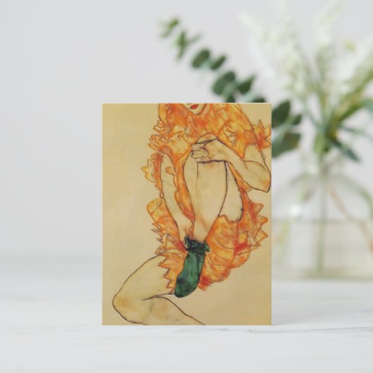 Egon Schiele - De Groene Stocking Briefkaart (Staand voorkant)