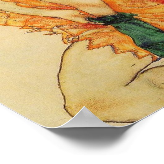 Egon Schiele - De Groene Stocking Poster (Hoek)