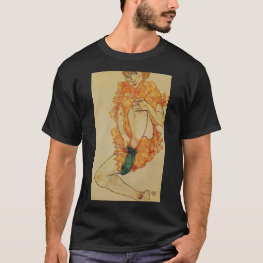 Egon Schiele - De Groene Stocking T-shirt (Voorkant)