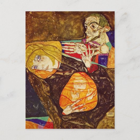Egon Schiele - De Heilige Familie Briefkaart (Voorkant)