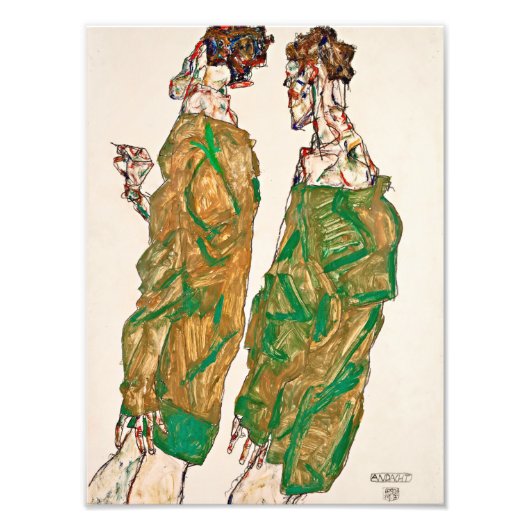 Egon Schiele - Devotie Foto Afdruk (Voorkant)