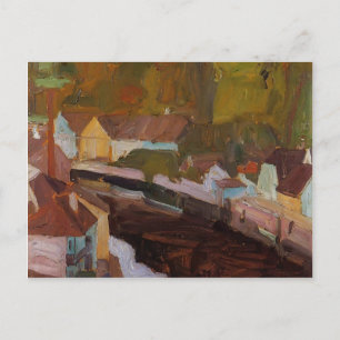 Egon Schiele- dorp door de rivier Briefkaart