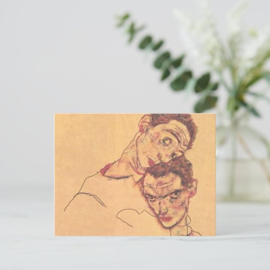Egon Schiele - Double Self Portrait Briefkaart (Staand voorkant)