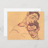 Egon Schiele - Double Self Portrait Briefkaart (Voorkant / Achterkant)