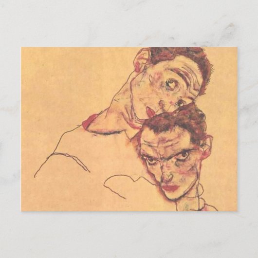 Egon Schiele - Double Self Portrait Briefkaart (Voorkant)