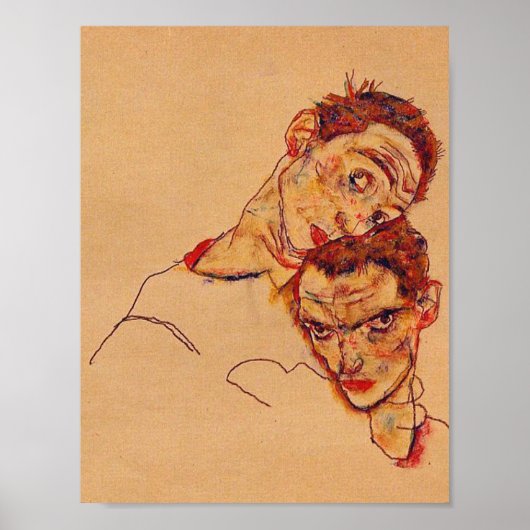 Egon Schiele - Double Self Portrait Poster (Voorkant)