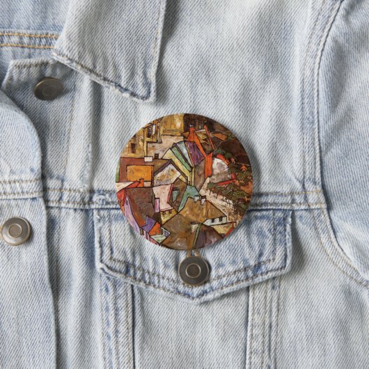 Egon Schiele - Edge of Town Ronde Button 7,6 Cm (In situ)