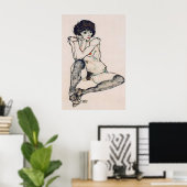Egon Schiele Expressionisme Print Zittende (Thuiskantoor)