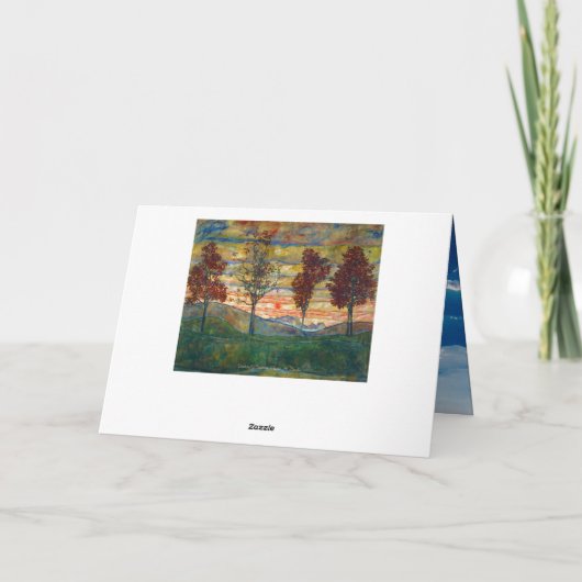 Egon Schiele Four Trees Tree Natuur Park Kaart (Achterkant)