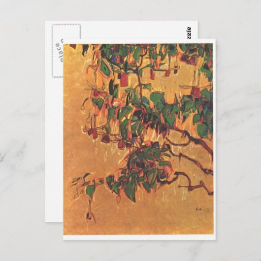 Egon Schiele- Fuchsia Briefkaart (Voorkant / Achterkant)