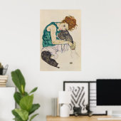 Egon Schiele 'Geplaatste vrouw' Expressionisme Kun Poster (Thuiskantoor)