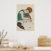 Egon Schiele 'Geplaatste vrouw' Expressionisme Kun Poster (Keuken)