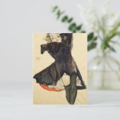 Egon Schiele-Girl in Blue Dress Briefkaart (Staand voorkant)