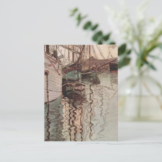 Egon Schiele- Harbour Trieste Briefkaart (Staand voorkant)