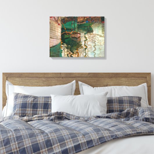 Egon Schiele - haven van Trieste Canvas Afdruk (Insitu (Slaapkamer))