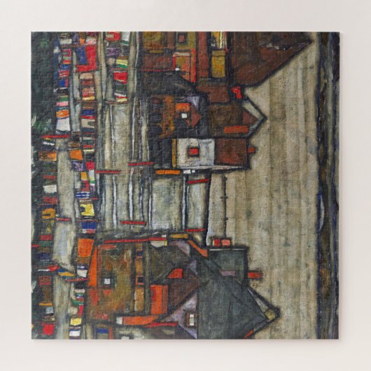 Egon Schiele - Huishoudens met wasgoed Legpuzzel (Horizontaal)