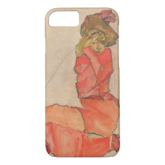 Egon Schiele Kneeling Vrouw in Oranje Rode Dress Case-Mate iPhone Case