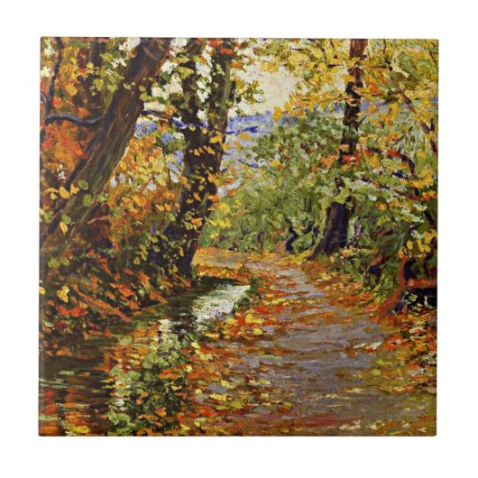 Egon Schiele - Kronkelende beek Tegeltje (Voorkant)