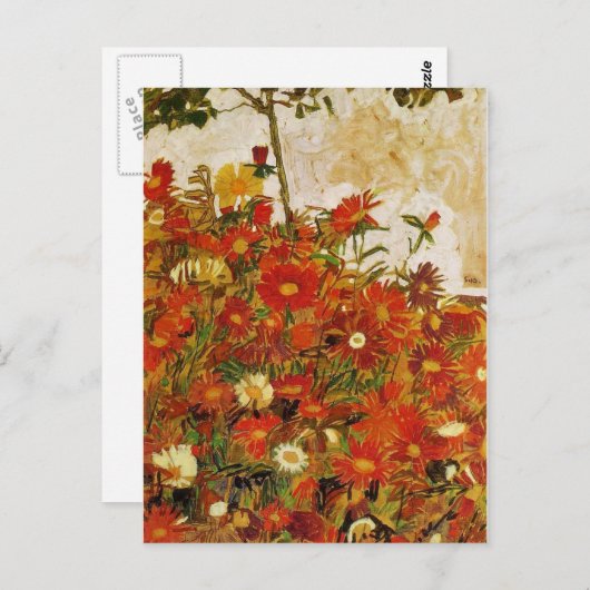 Egon Schiele: Kunstwerk op het gebied van bloemen Briefkaart (Voorkant / Achterkant)
