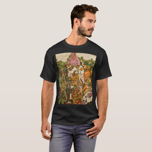 Egon Schiele Landschap bij Krumau T-shirt (Voorkant volledig)