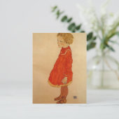Egon Schiele - Little Girl met Blond Hair Briefkaart (Staand voorkant)