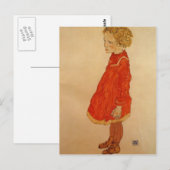 Egon Schiele - Little Girl met Blond Hair Briefkaart (Voorkant / Achterkant)