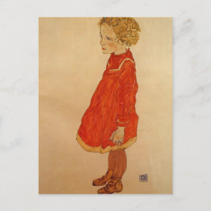 Egon Schiele - Little Girl met Blond Hair Briefkaart