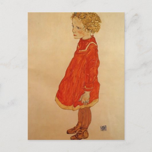 Egon Schiele - Little Girl met Blond Hair Briefkaart (Voorkant)