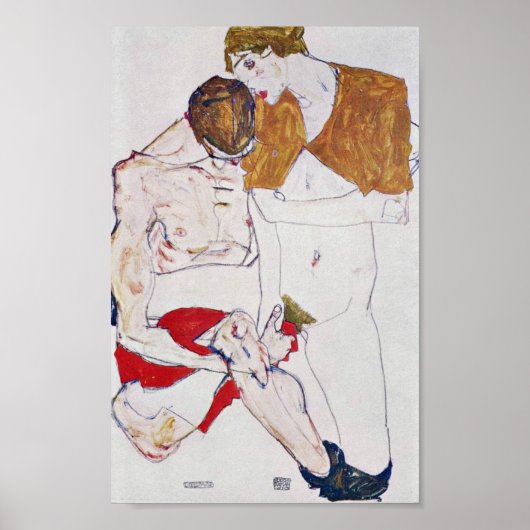 Egon Schiele - Lovers Poster (Voorkant)
