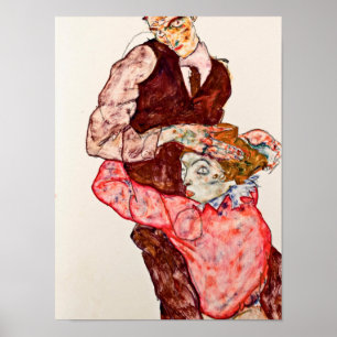 Egon Schiele - Lovers Poster