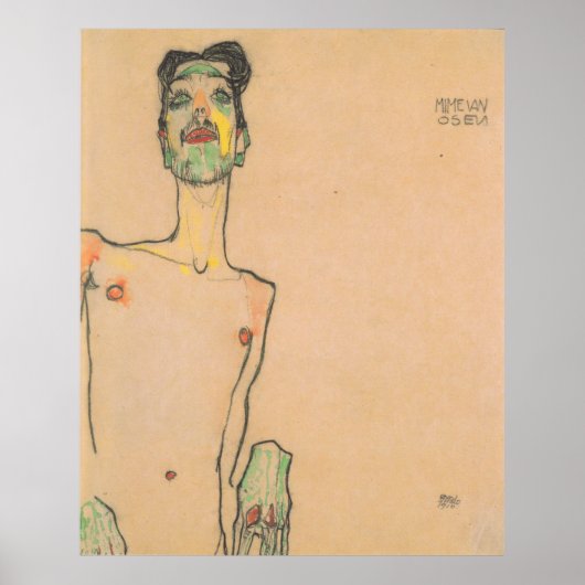 Egon Schiele mime van osen Poster (Voorkant)