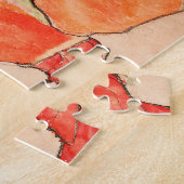 Egon Schiele - neeling Vrouw in Oranje rode dress Legpuzzel (Zijkant)