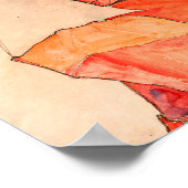 Egon Schiele - neeling Vrouw in Oranje rode dress Poster (Hoek)