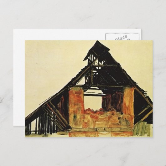 Egon Schiele - Old Brick House in Carinthia Briefkaart (Voorkant / Achterkant)