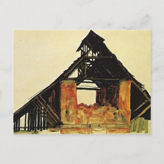 Egon Schiele - Old Brick House in Carinthia Briefkaart (Voorkant)