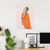 Egon Schiele 'Oranje Jas' Print Expressionisme (Thuiskantoor)