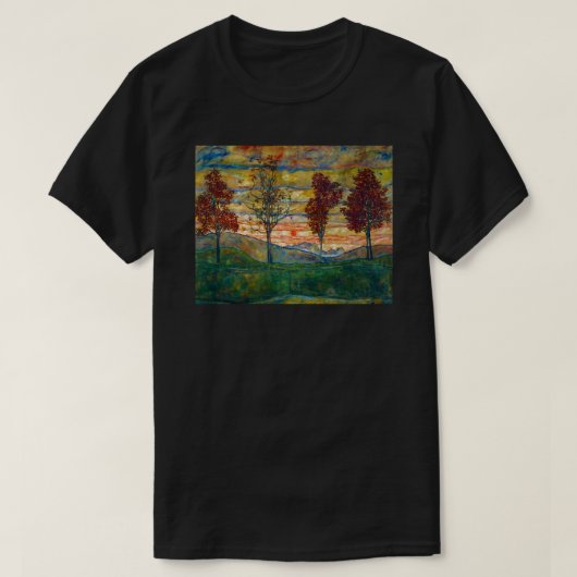 Egon Schiele Paintings | Vier Baeume -Four Trees T-shirt (Design voorkant)