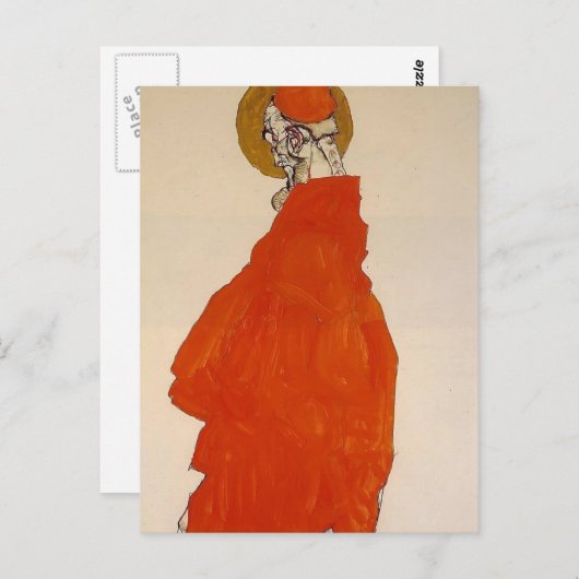 Egon Schiele - Permanent figuur met Halo Briefkaart (Voorkant / Achterkant)