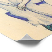 Egon Schiele - Permanent meisje in een blauw en gr Poster (Hoek)