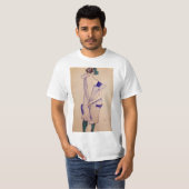 Egon schiele - permanent meisje in een blauwe dres t-shirt (Voorkant volledig)