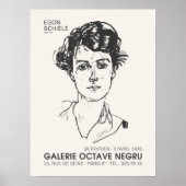 Egon Schiele Portrait of a Young Woman Art Exhibit Poster (Voorkant)