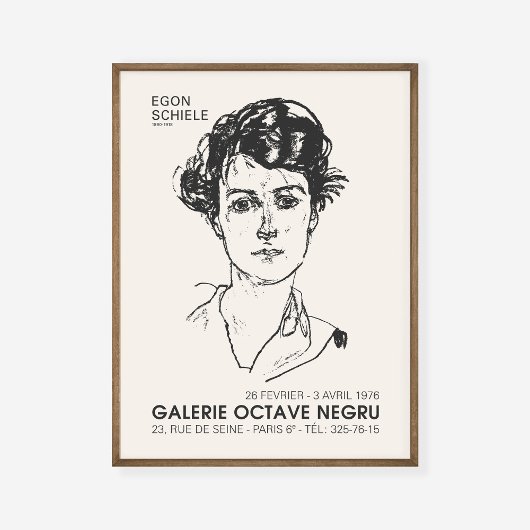 Egon Schiele Portrait of a Young Woman Art Exhibit Poster