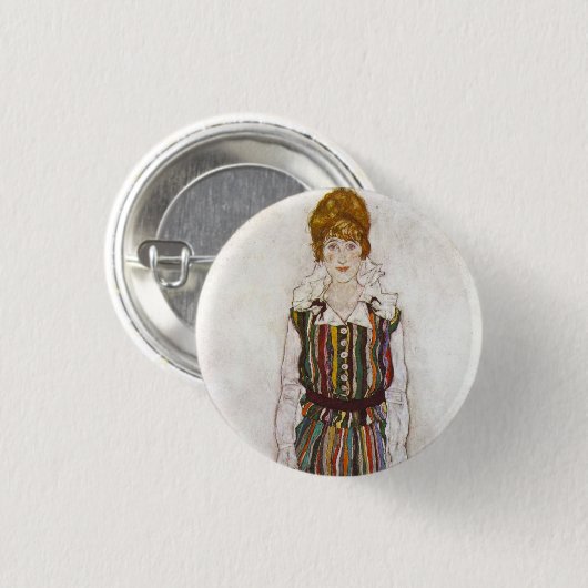 Egon Schiele Portrait of Edith Schiele Button (Voorkant /achterkant)