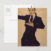 Egon Schiele- Portrait of Painter Max Oppenheimer Briefkaart (Voorkant / Achterkant)