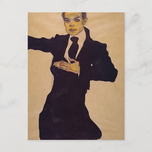 Egon Schiele- Portrait of Painter Max Oppenheimer Briefkaart (Voorkant)